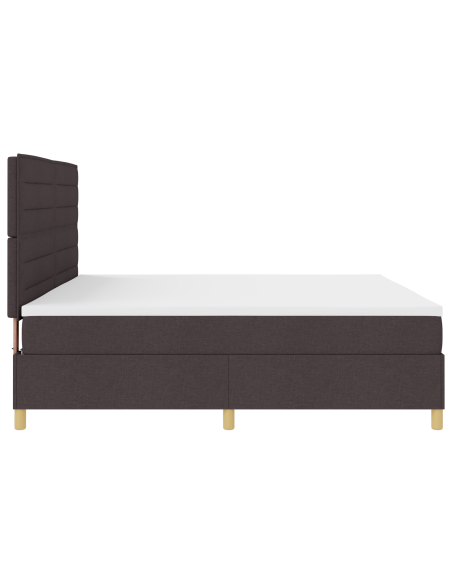 Letto a Box con Materasso e LED Marrone Scuro 200x200 cm Tessuto