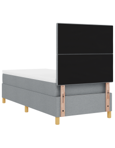 Letto a Sorgente LED Grigio chiaro 80 x 200 cm Tessuto 2