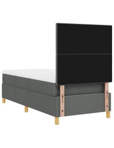 Letto a Sorgente LED Grigio scuro 80 x 200 cm Tessuto 2