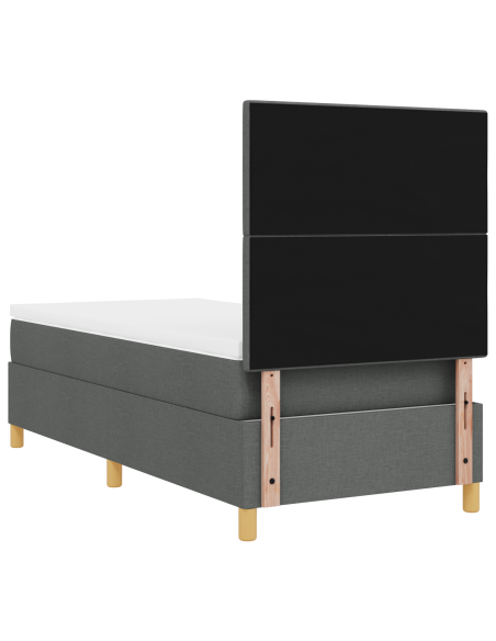 Letto Box Spring con Materasso e LED Grigio Scuro 80x200 cm Tessuto
