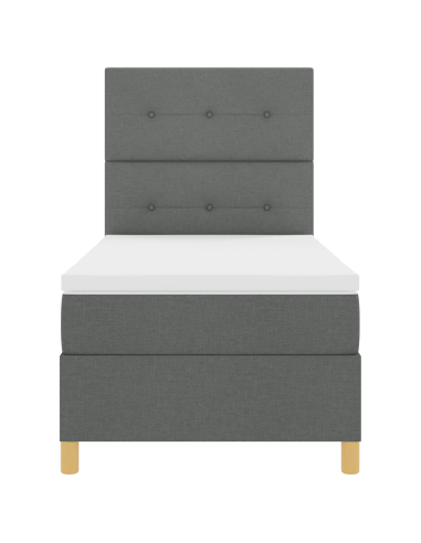 Letto a Sorgente LED Grigio scuro 80 x 200 cm Tessuto