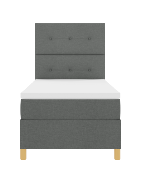 Letto Box Spring con Materasso e LED Grigio Scuro 80x200 cm Tessuto