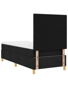 Letto a Sorgente LED con materasso Nero 90 x 190 cm Tessuto 2