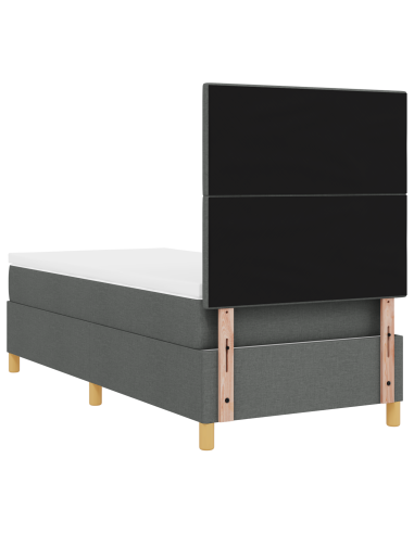 Letto a Sorgente LED Grigio scuro 90 x 200 cm Tessuto