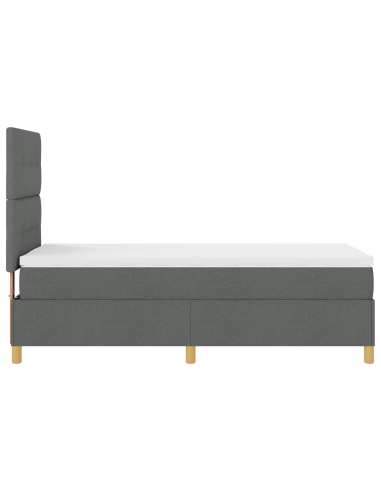 Letto a Sorgente LED Grigio scuro 90 x 200 cm Tessuto