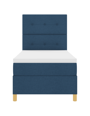 Letto a Sorgente LED con materasso Blu 100 x 200 cm Tessuto