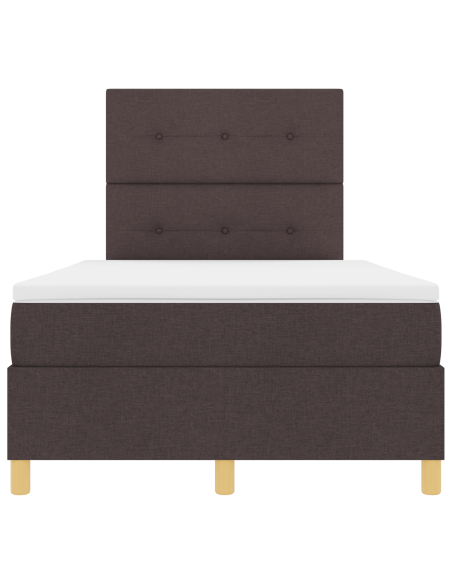 Letto con Rete a Molle con Materasso & LED Marrone Scuro 120x190 cm Tessuto