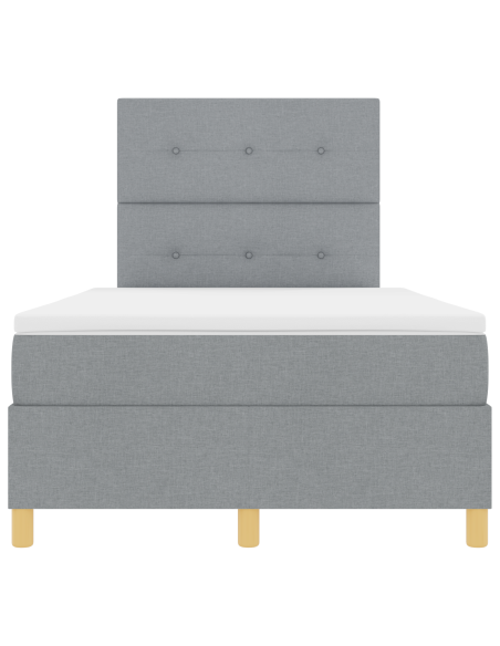 Letto con Box Spring e Materasso & Luce LED Grigio chiaro 120x200 cm Tessuto