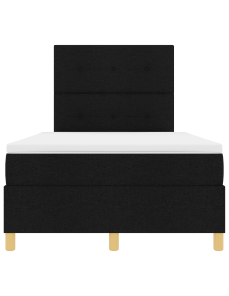 Letto a Sorgente LED con materasso Nero 120 x 200 cm Tessuto