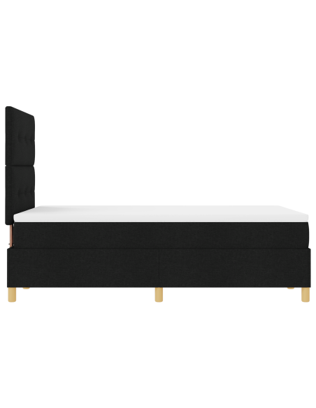 Letto a Rete con Materasso e LED Nero 120x200 cm Tessuto