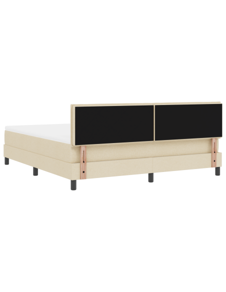 Letto a Contenitore con Materasso e LED Crema 180x200 cm Tessuto