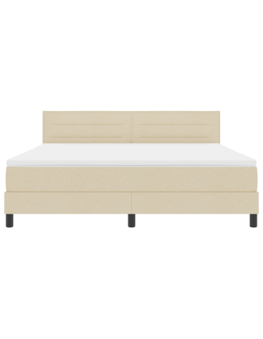 Letto a molle con materasso con led Crema 180 x 200 cm Tessuto