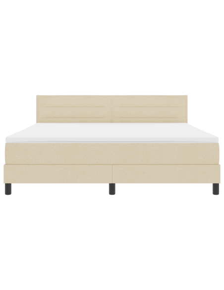 Letto a Contenitore con Materasso e LED Crema 180x200 cm Tessuto