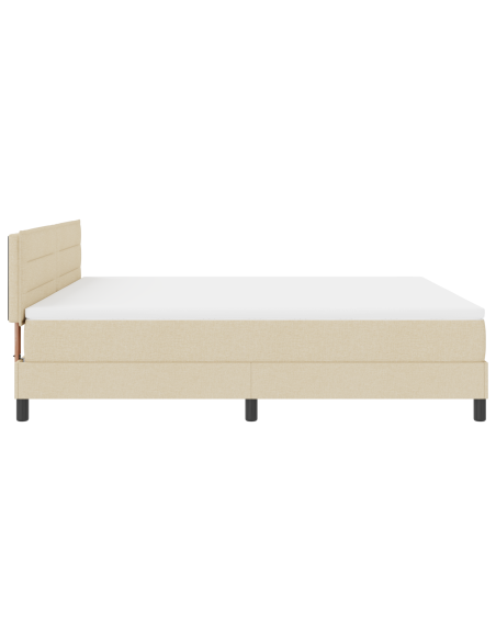 Letto a Contenitore con Materasso e LED Crema 180x200 cm Tessuto