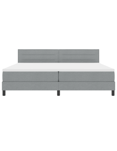 Letto a molle con materasso Grigio chiaro 200 x 200 cm Tessuto