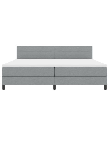 Letto a molle con materasso e LED Grigio chiaro 200x200 cm Tessuto