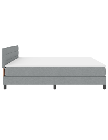 Letto a molle con materasso Grigio chiaro 200 x 200 cm Tessuto
