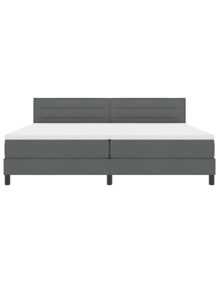 Letto Box Spring con Materasso e LED Grigio Scuro 200x200 cm Tessuto