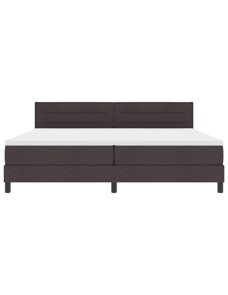 Letto Box Spring con Materasso e LED Marrone Scuro 200x200 cm Tessuto
