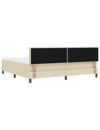 Letto a molle con materasso con led Crema 200 x 200 cm Tessuto