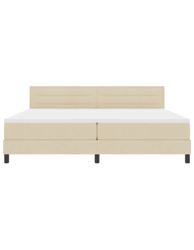 Letto a molle con materasso con led Crema 200 x 200 cm Tessuto