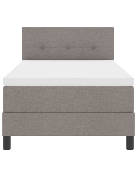 Letto Box Spring di con materasso & LED Taupe 80x200 cm Tessuto