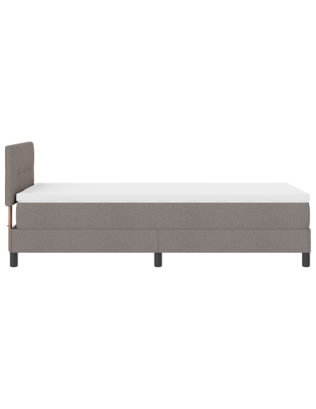Letto Box Spring di con materasso & LED Taupe 80x200 cm Tessuto