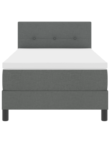 Letto a molle con materasso Grigio scuro 90 x 190 cm Tessuto