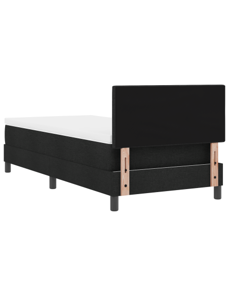 Letto a molle con materasso con led Nero 90 x 190 cm Tessuto
