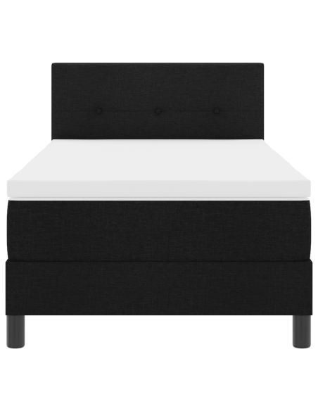 Letto a Mola con Materasso e LED Nero 90x190 cm Tessuto