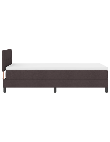 Letto a molle con materasso Marrone Scuro 90 x 190 cm Tessuto