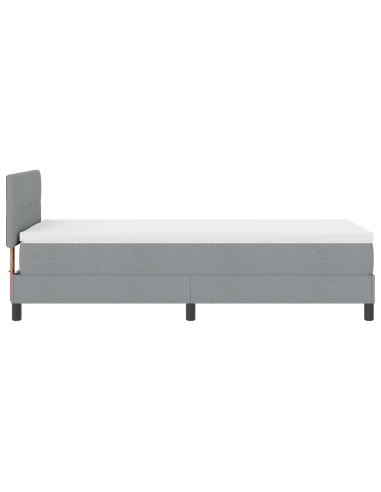 Letto a molle con materasso Grigio chiaro 90 x 200 cm Tessuto