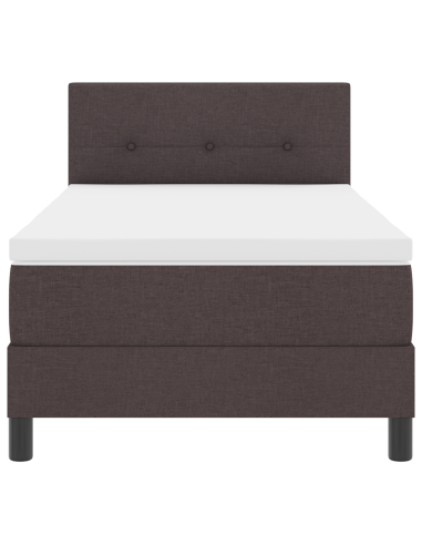 Letto a molle con materasso Marrone Scuro 90 x 200 cm Tessuto