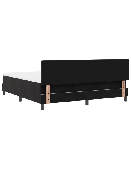 Letto a Rete con Materasso e LED Nero 180x200 cm Velluto
