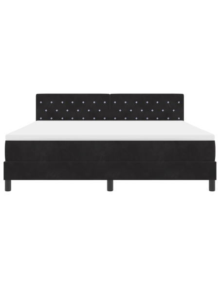 Letto a Rete con Materasso e LED Nero 180x200 cm Velluto
