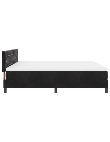 Letto a Rete con Materasso e LED Nero 180x200 cm Velluto