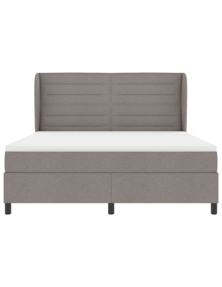 Letto a Molle con Materasso Tortora 180x200 cm Tessuto
