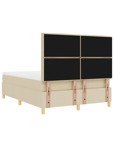Letto a molle con materasso e LED panna 140x200 cm tessuto