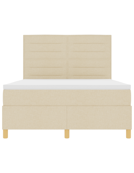 Letto a molle con materasso e LED panna 140x200 cm tessuto