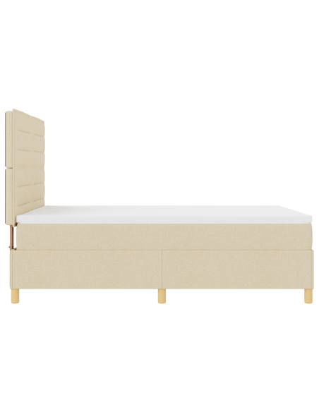 Letto a molle con materasso e LED panna 140x200 cm tessuto