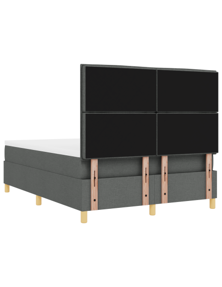 Letto a Sorgente LED Grigio scuro 160 x 200 cm Tessuto