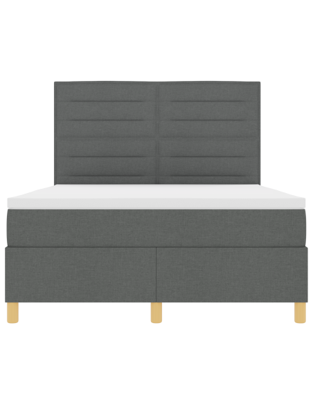 Letto Box Spring con Materasso & LED Grigio Scuro 160x200 cm Tessuto