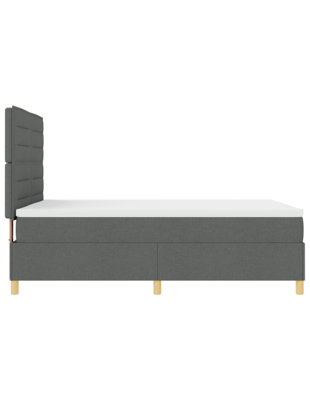 Letto Box Spring con Materasso & LED Grigio Scuro 160x200 cm Tessuto