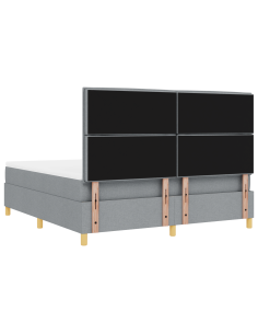 Letto a Sorgente LED Grigio chiaro 180 x 200 cm Tessuto 2