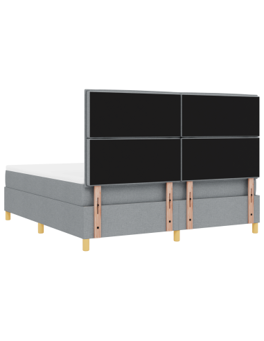 Letto a Sorgente LED Grigio chiaro 180 x 200 cm Tessuto