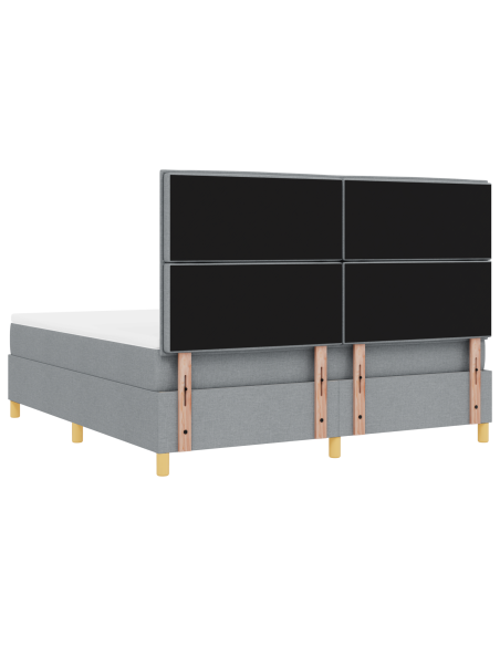 Letto Box Spring con Materasso & LED Grigio Chiaro 180x200 cm Tessuto