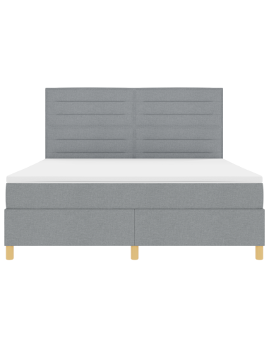 Letto a Sorgente LED Grigio chiaro 180 x 200 cm Tessuto