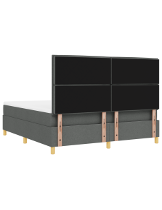 Letto a Sorgente LED Grigio scuro 180 x 200 cm Tessuto 2