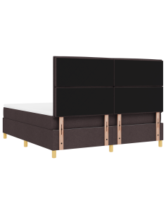 Letto a Sorgente LED Marrone Scuro 180 x 200 cm Tessuto 2