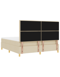 Letto a Sorgente LED con materasso Crema 180 x 200 cm Tessuto 2